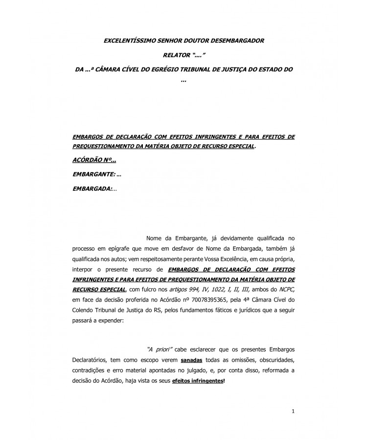 Embargos de Declaração com Efeitos Infringentes. Concurso Público. Anulação de Questão de Prova.