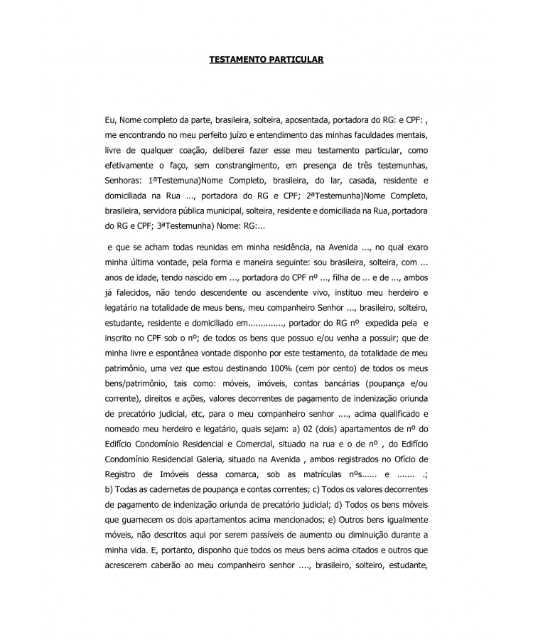 Testamento Particular.