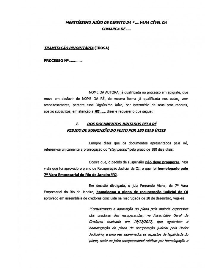 Manifestação à Memoriais da Ré. Consumidor. Serviços Não Contratados. Cobrança Indevida. Prescrição Decenal. Restituição do Indébito em Dobro. Dano Moral.
