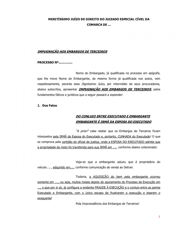 Impugnação aos Embargos de Terceiro. Fraude a Execução. Dolo Processual. Litigância de Má-Fé.