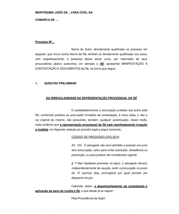 Réplica à Contestação. Consumidor. Serviços de Internet. Falha na prestação do Serviço. Desconstituição do Débito. Dano Moral.