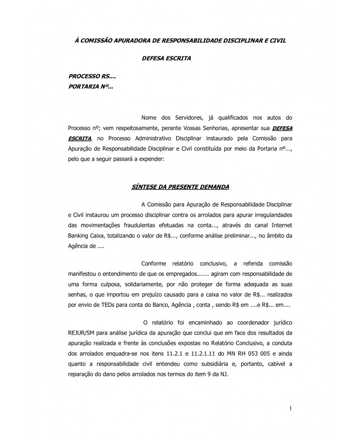 Defesa Administrativa de Servidor Público em Processo Administrativo Disciplinar. Princípio Constitucional da Presunção de Inocência.