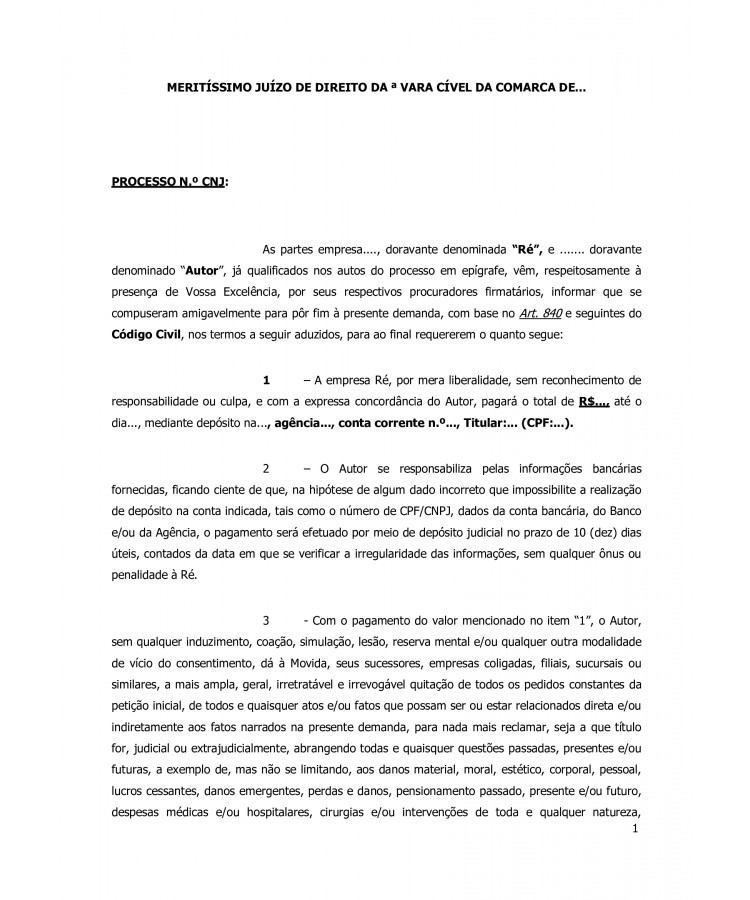 Minuta de Acordo.
