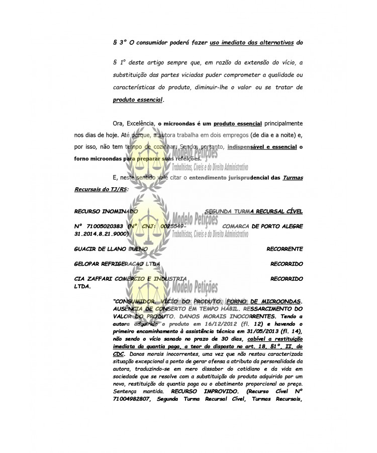 Inicial a o de obriga o de fazer consumidor modelo peti es